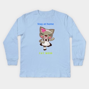 stay at home cat mom t-shirt Kids Long Sleeve T-Shirt